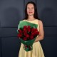 Букет из 15 красных роз 40 см