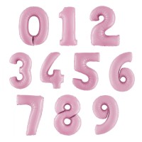 Фольгированная цифра нежно розовая
