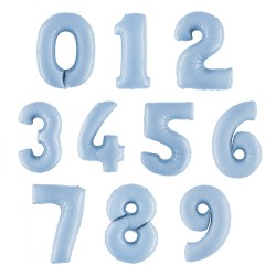 Фольгированная цифра голубая