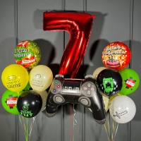 Сет на день рождения в стиле Майнкрафт с джойстиком и цифрой