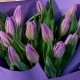Букет из сиреневых тюльпанов 15 шт