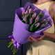 Букет из сиреневых тюльпанов 15 шт