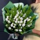 Букет из белых тюльпанов 51 шт