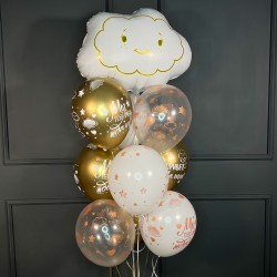 Фонтан из шаров на выписку с облаком