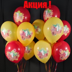 Воздушные шары на 1 сентября разных цветов 50 шт