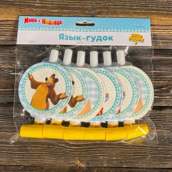 Язычки-гудки Маша и медведь 6 шт