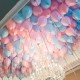 Розовые голубые и сиреневые шарики под потолок