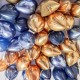 Синие и золотые хром шары с золотыми звездами
