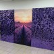 Сиреневая фотозона с баннером 