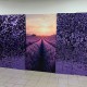 Сиреневая фотозона с баннером 