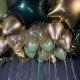 Золотые и зеленые шары под потолок 20 шт