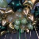 Золотые и зеленые шары под потолок 20 шт