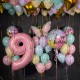 Большая композиция нежных шаров с бабочкой цифрой и кругом