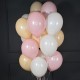 Воздушные белые розовые и персиковые шары