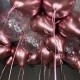 Хромированные розовые и прозрачные шары с конфетти под потолок