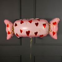 Фольгированная фигура конфета розовая