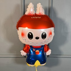 Фольгированная фигура Лабубу в красной шапке