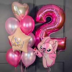 Композиция из шаров с Энджел и цифрой