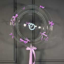 Кристальный шар с сиреневыми бантиками