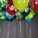 Разноцветные шары с 23 февраля под потолок