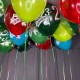 Разноцветные шары с 23 февраля под потолок