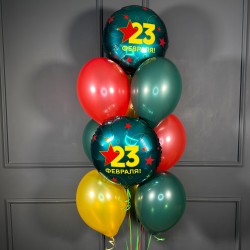 Фонтан из шаров с кругами 23 февраля