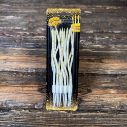 Свечи волнистые белые с золотом