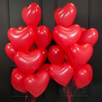Воздушные шары красные латексные сердца