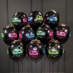 Воздушные черные шары С Днем рождения