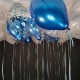 Синие, серебряные шары и прозрачные с конфетти под потолок