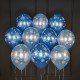 Воздушные шары синие и голубые со снежинками металлик