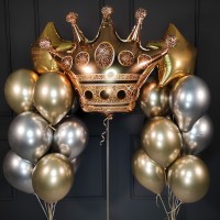 Набор из хромированных шаров с короной и звездами