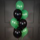 Фонтан из черных и зеленых шаров пастель